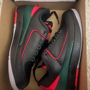 Nike Air Jordan 2 Retro Black Red Green Sneakers